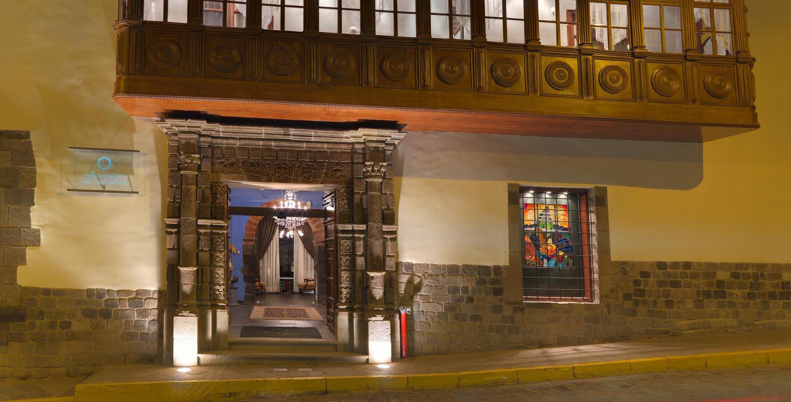 Image of hotel exterior front entrance Aranwa Cusco Boutique Hotel, 1560, Member of Historic Hotels Worldwide, in Cusco, Peru, Overview Video