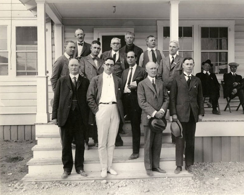 Photograph of Key Pittman with Nevada politicians and southwestern railroad and mining magnates late 1910s early 1920s