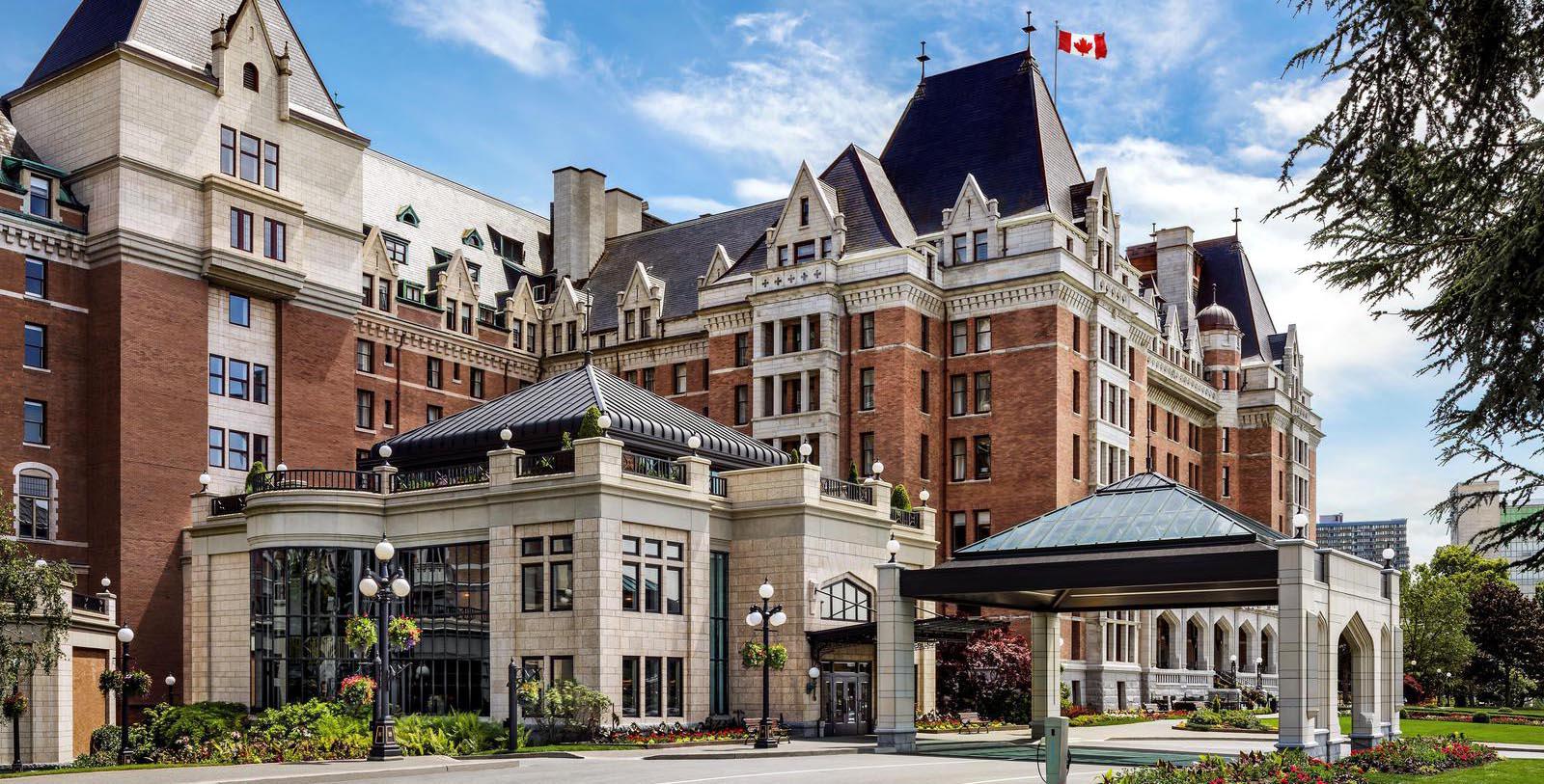 Image of hotel exterior Fairmont Empress, 1908, Member of Historic Hotels Worldwide, in Victoria, British Columbia, Canada, Overview Video